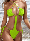 ZASUWA Female Sexy Cutout Halter Lace-up One Piece