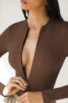 Zipper Long Sleeves Bodysuit
