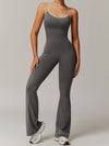 ZASUWA Female Cross Back Stripes Flare Jumpsuit