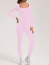 ZASUWA Female Fleece Zipper Stripes Long Sleeves Jumpsuit