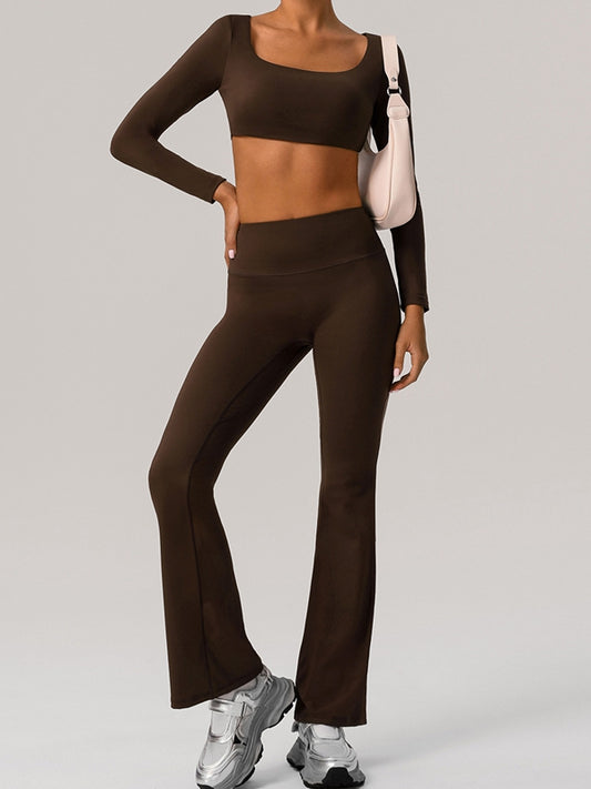 ZASUWA Female Flare Scrunch Bum Cropped Long Sleeves Tracksuit