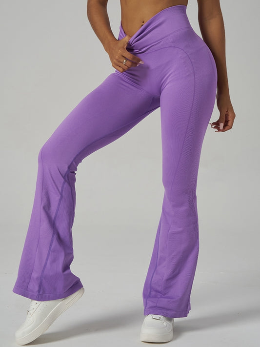 ZASUWA Female Flare Ribbed Hip-lift Pants