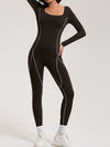 ZASUWA Female Fleece Zipper Stripes Long Sleeves Jumpsuit