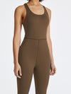 ZASUWA Female Round Collar Beautify Back Jumpsuit