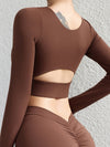 ZASUWA Female Solid Color Hollow Out Long Sleeves
