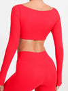 ZASUWA Female Solid Color With Chests Cropped Long Sleeves