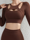 ZASUWA Female Solid Color Hollow Out Long Sleeves