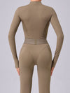 ZASUWA Female Push-Up Mesh Thumbhole Zipper Jumpsuit