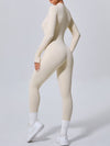 ZASUWA Female Zipper Thumbhole Hip-lift Jumpsuit