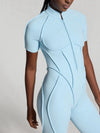 ZASUWA Female Sexy Backless Zipper Scrunch Bum Romper