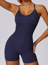 ZASUWA Female V Collar Cross Back Scrunch Bum Seamless Romper