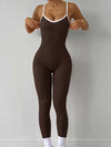 ZASUWA Female Contrast Color Cross Back Ribbed Romper