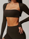 ZASUWA Female Square Collar Cropped Long Sleeves