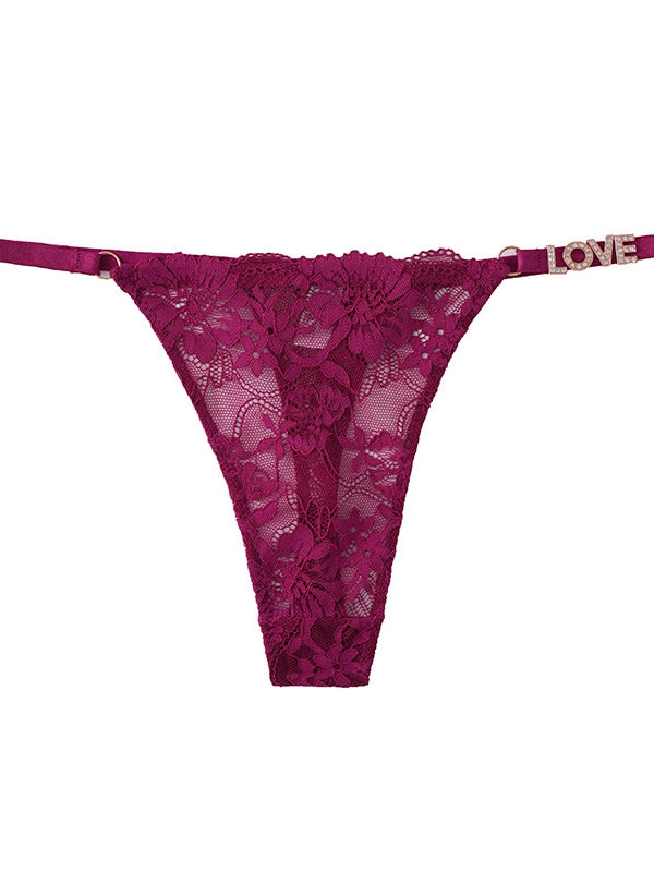 Femal Sexy Mesh Lace Metal Panties