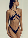 🖤ZASUWA Female Sheer Mesh Halter Bikini Set