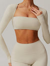 ZASUWA Female Square Collar Cropped Long Sleeves