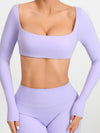 ZASUWA Female Solid Color With Chests Cropped Long Sleeves
