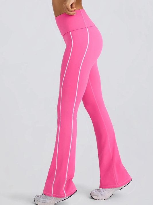 ZASUWA Female Stripes Flare High-rise Leggings