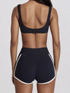 ZASUWA Female Contrast Color Stripes Cutout Pocket Short Traksuit