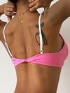 ZASUWA Female Contrast Color Stripes Twist Sports Bras