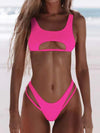 ZASUWA Female Sexy Natural Waist Solid Two-Piece Bikini Set