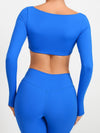 ZASUWA Female Solid Color With Chests Cropped Long Sleeves