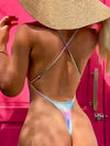 ZASUWA Female Sexy Glossy Ombre Cross Back One Piece