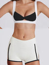 ZASUWA Female Contrast Color Stripes Cutout Pocket Short Traksuit