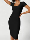 ZASUWA Female U Collar Ribbed Quick-dry Dress
