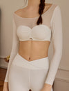 ZASUWA Female Sexy Sheer Mesh Long Sleeves
