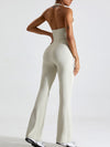 ZASUWA Female Backless Flare Halter Jumpsuit