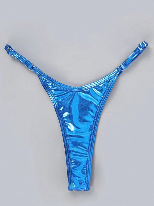 ZASUWA Female Glossy PU T-back Panties