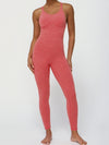 ZASUWA Female Cross Back U Collar Scrunch Bum Hip-lift Jumpsuit
