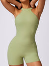 ZASUWA Female Backless Hollow Out V-shaped Waist Scrunch Bum Romper