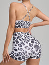 ZASUWA Female Leopard Print Cross Back Tracksuit