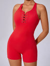 ZASUWA Female Lace-up Cross Back Romper