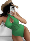 ZASUWA Female Sexy Sheer Mesh Cross One Piece