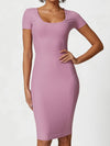 ZASUWA Female U Collar Ribbed Quick-dry Dress