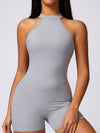 ZASUWA Female Backless Hollow Out V-shaped Waist Scrunch Bum Romper