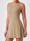 ZASUWA Female Cross Back Hollow Out Quick-dry Dress