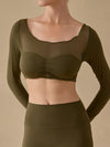 ZASUWA Female Sexy Sheer Mesh Long Sleeves