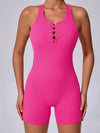ZASUWA Female Lace-up Cross Back Romper