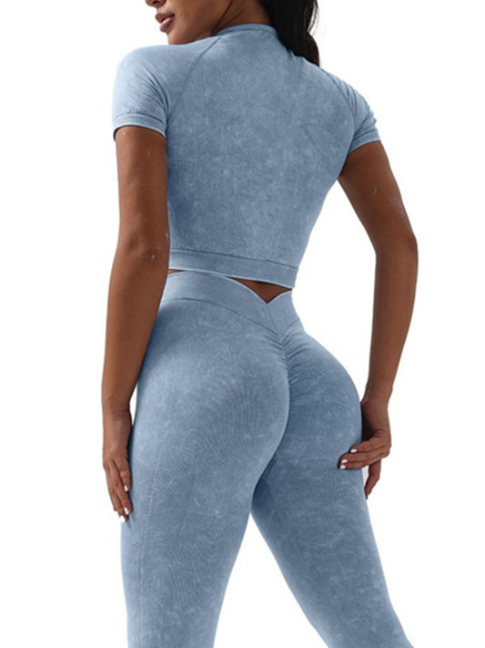 ZASUWA Female Denim Deep V Back Scrunch Bum Tracksuit