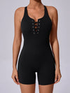ZASUWA Female Lace-up Cross Back Romper