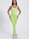 ZASUWA Female Cross Back U Collar Hip-lift Jumpsuit
