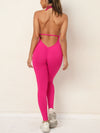 ZASUWA Female Deep V-neck Halter Scrunch Bum Jumpsuit