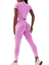 ZASUWA Female Denim Deep V Back Scrunch Bum Short Tracksuit