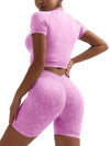 ZASUWA Female Denim Deep V Back Scrunch Bum Short Tracksuit