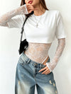 Sheer Lace Panel Bodysuit