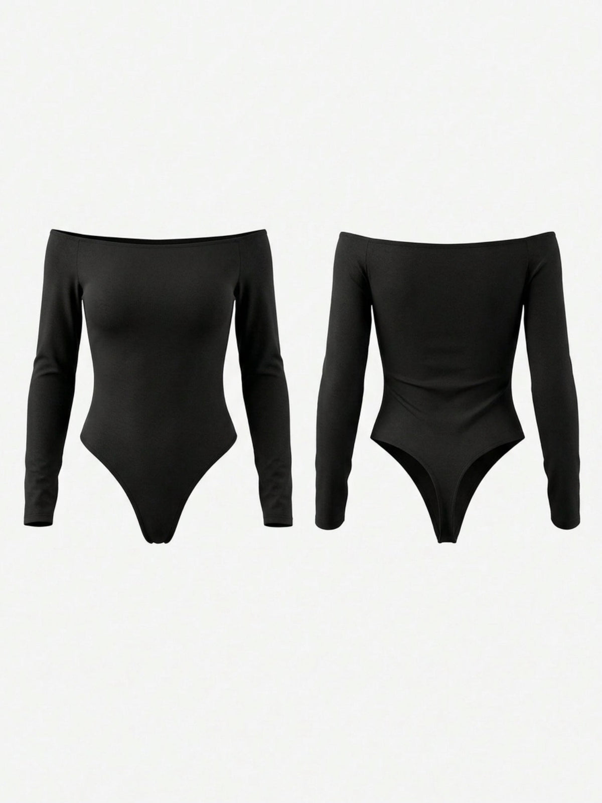 Off Shoulder Long Sleeve Slim Bodysuit